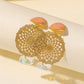 Personalized Hollow Flower Earrings Bohemian Fashion Round Colorful Zircon Temperament Ladies Earrings
