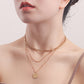 Jewelry punk geometric disc pendant necklace female niche design sense light luxury choker