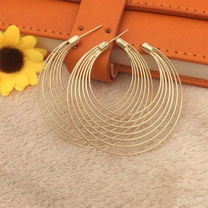 Water Drop Silk Mesh Hoop Earrings Fashion Earrings Simple Geometric Earrings Female Ear Hanging Earrings