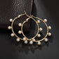Fashion imitation pearl earrings geometric hoops exaggerated temperament earrings women's creative style