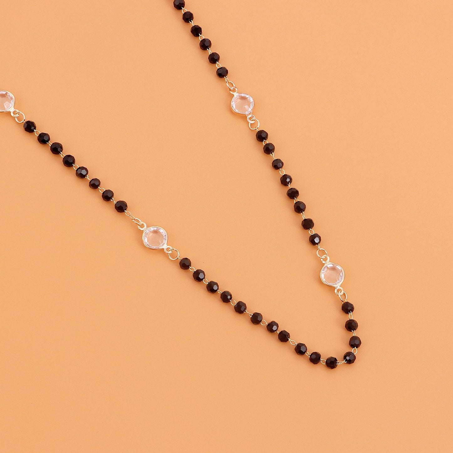 Jewelry Simple Double Layer Black Rhinestone White Zircon Necklace Necklace Female Trendy Cool Temperament Necklace