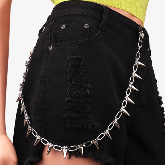 Dark style high street all-match metal thick waist chain pants chain trend men and women jumping di pants chain INS hot chain accessories