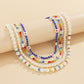 Jewelry Beach Color Daisy Flower Rice Bead Necklace Feminine Pearl Beaded Multilayer Necklace