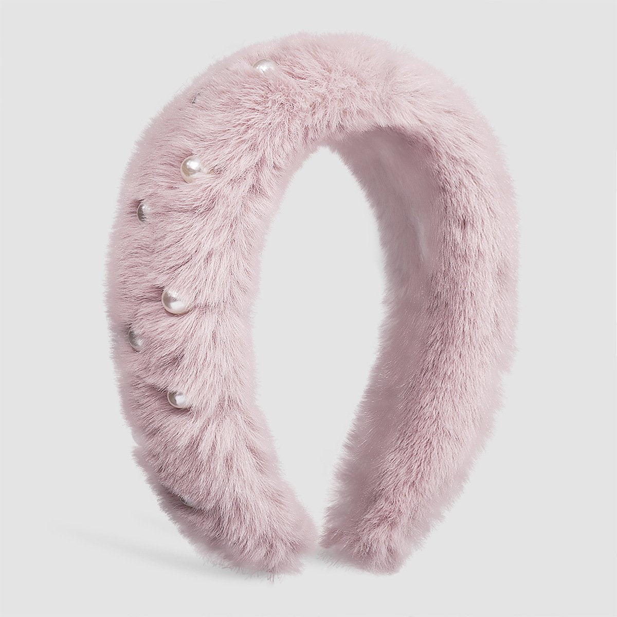 F4998 exaggerated autumn and winter plush headband women's light luxury retro cute pearl elegant geometric sweet headband