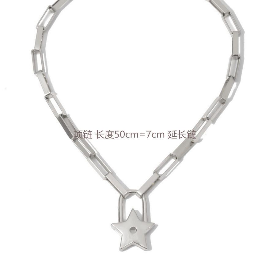 Ins does not fade love love lock plus key punk accessories retro all-match lock necklace