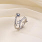 Ins simple light luxury design irregular ladies ring thorns zircon opening copper micro-inlaid zircon ring
