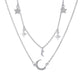 Simple double-layer star necklace female ins multi-layer star-moon pendant necklace moon pendant clavicle chain