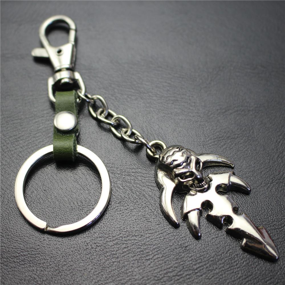 Reaper Skull Alloy Pendant Leather Keychain Retro Key Ring Pendant Jewelry