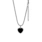 Ins Pendant Accessories Black Heart Titanium Steel Necklace Female Simple Versatile Personalized Clavicle Chain