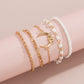 Ornaments simple meniscus face makeup chain bracelet set female creative rice beads weaving stacked hand ornaments