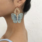E9727 Jewelry Creative Ancient Embroidery Butterfly Earring Super Fairy Temperament Alloy Lace Earrings