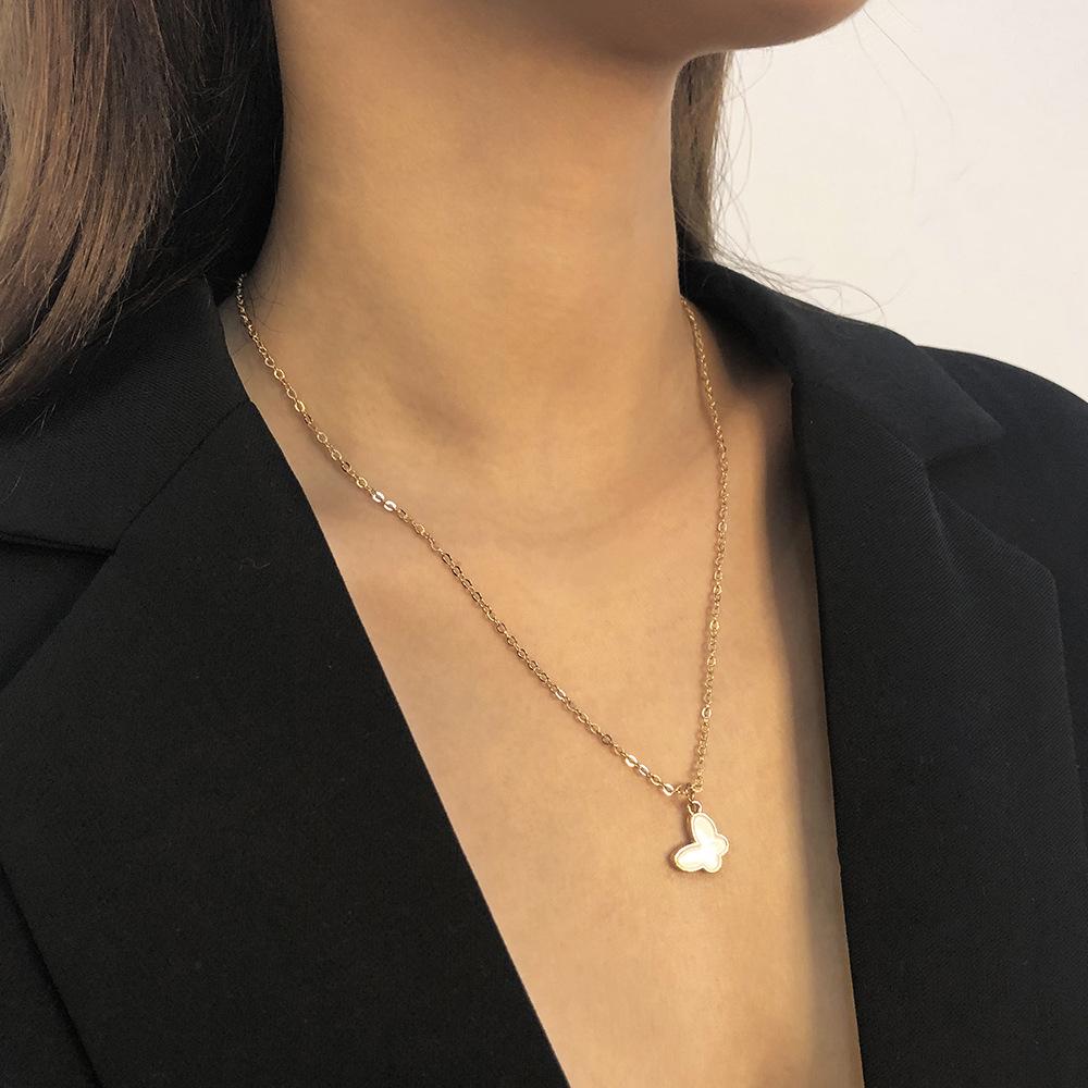 N7855 Simple Necklace Feminine Fairy Butterfly Pendant Necklace Net Red Sweet Personality Elegant Necklace