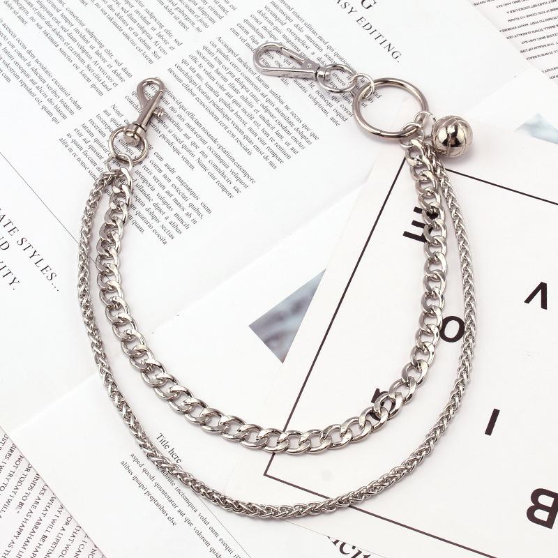 Metal Double Chain Waist Chain Ladies Denim Personality Silver Alloy Basketball Pendant Pants Chain Accessories