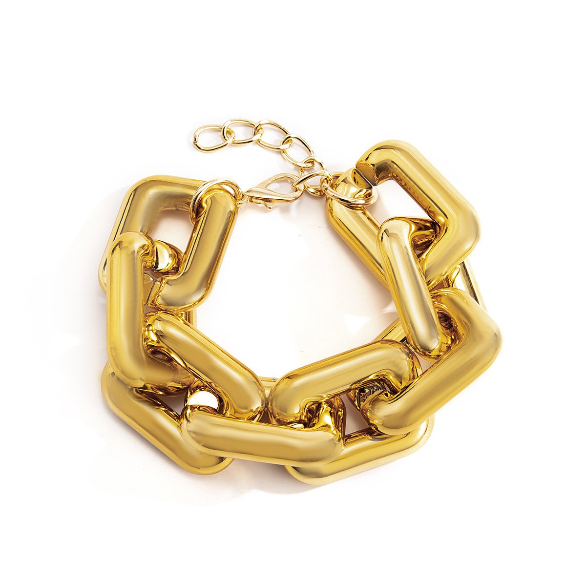 Jewelry Punk Hip Hop Square Buckle Chain Necklace Fashion Trend Geometric Single Layer Necklace Women