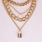 Jewelry multi-layer twist chain letter accessories female love lock fashion temperament clavicle chain necklace