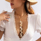 Jewelry French pastoral shell imitation pearl pendant necklace femininity long sexy necklace