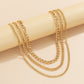 Jewelry Hip Hop Punk Metal Thick Chain Necklace Female Retro Simple Geometric Necklace Set