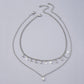 N98 Jewelry Fashion Temperament Diamond Double Layer Necklace Geometric Hong Kong Elegant Simple Necklace Women
