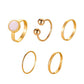 Set ring female star moon index finger ring creative retro simple alloy ring