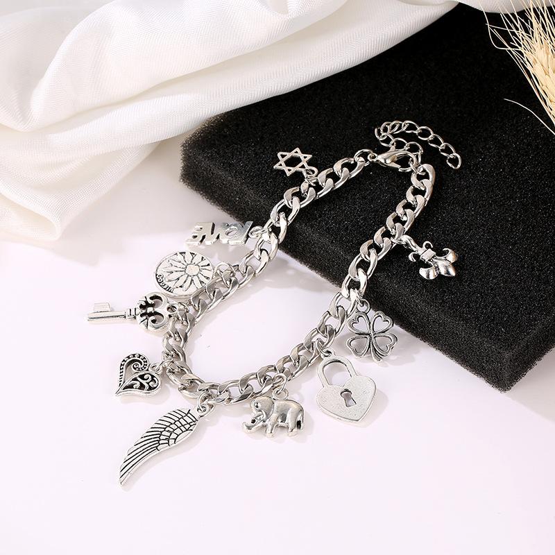 Creative Jewelry Alloy Bracelet Fashion Electroplated Ancient Silver Bracelet