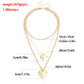 Retro fashion double stacked simple exaggerated love pendant necklace ins clavicle chain jewelry