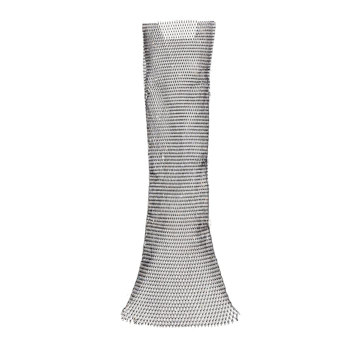 Explosive flash diamond fishnet bag hip skirt body chain sexy night inlaid rhinestone mesh round neck dress