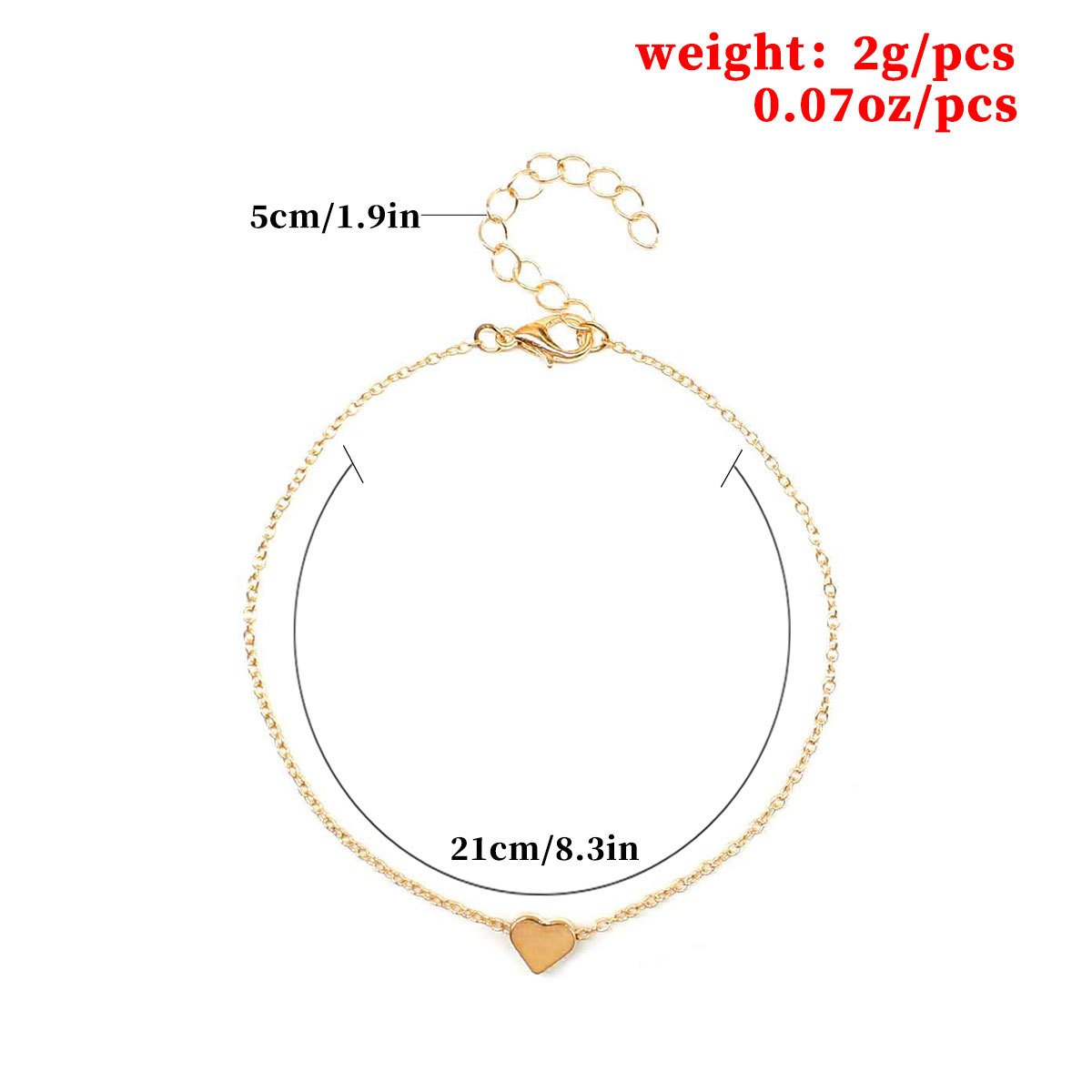 Summer all-match simple sexy heart-shaped love peach heart anklet