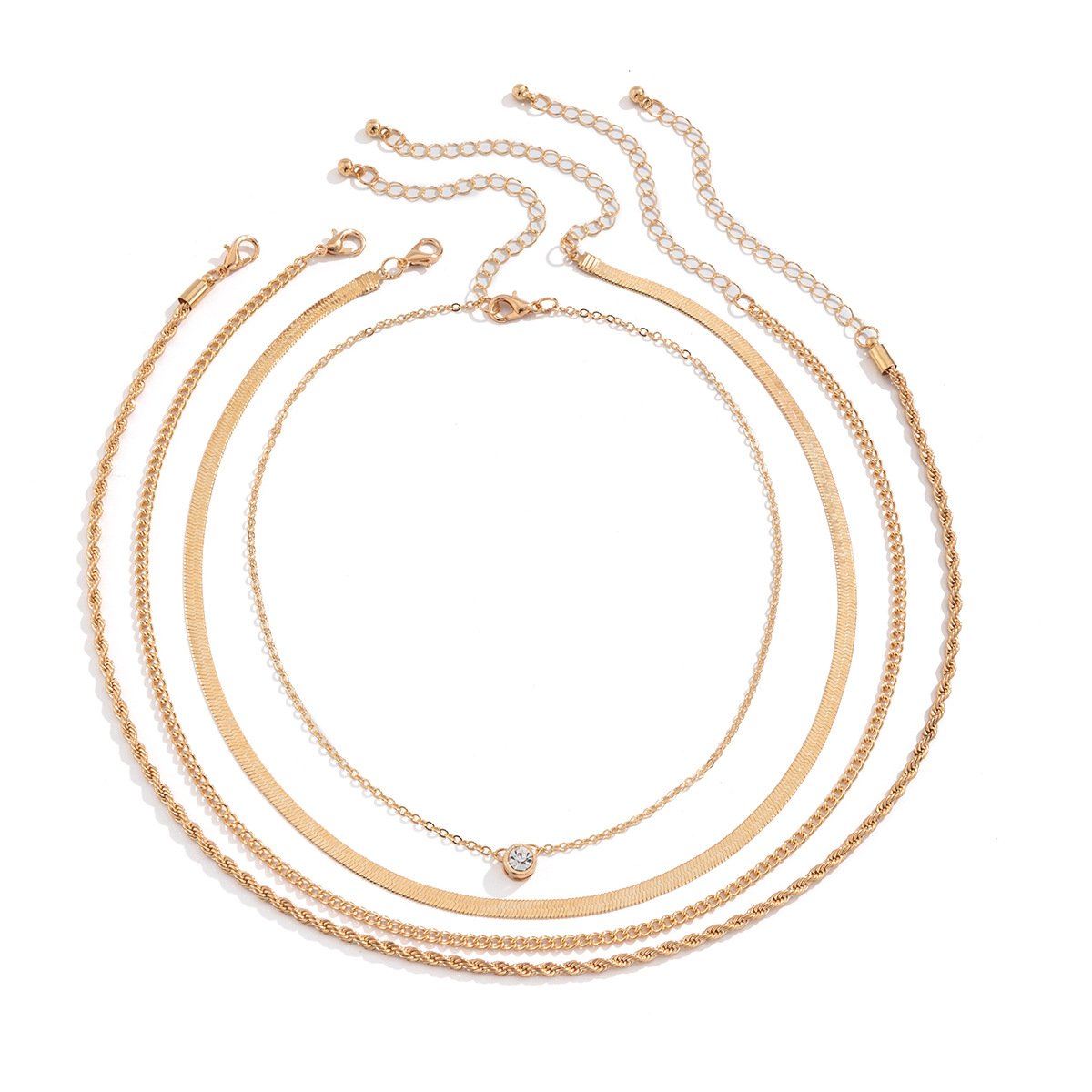 Jewelry Metal Versatile Snake Bone Chain Necklace Female Hip Hop Fashion Inlaid Rhinestone Pendant Necklace
