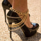 Punk exaggerated personality style multi-layer chain tassel heel chain foot decoration