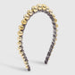 F4875 Simple and niche personality velvet hand-wound headband CCB gold beads sweet and cool girl headband