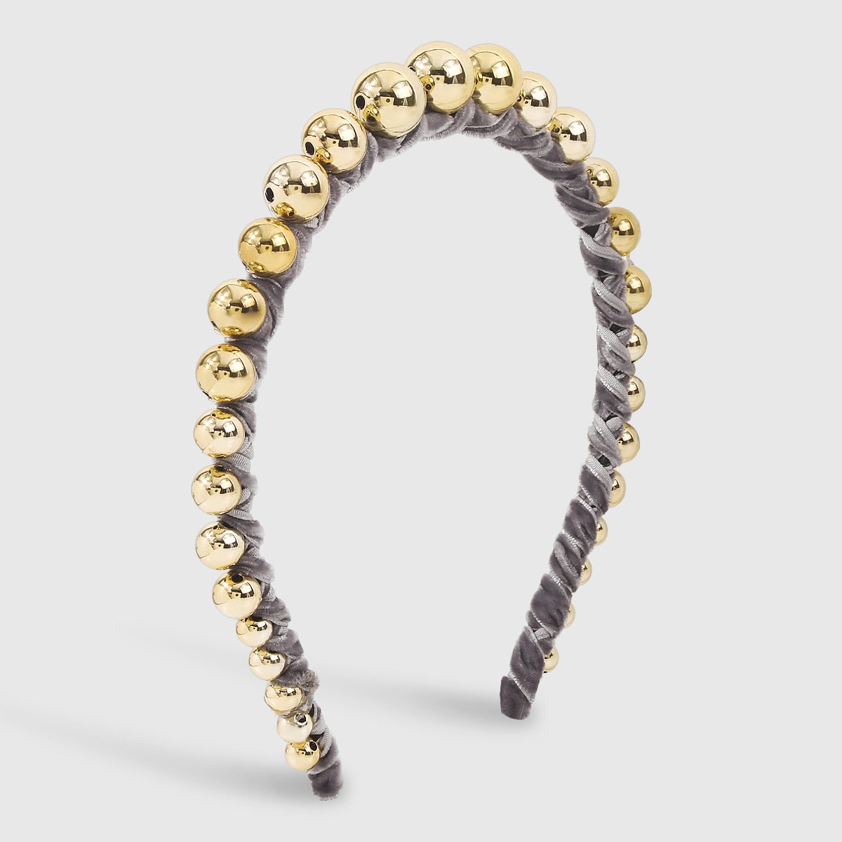 F4875 Simple and niche personality velvet hand-wound headband CCB gold beads sweet and cool girl headband
