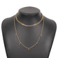 N9267 Double Pentagram Necklace Geometric Drip Oil Elegant Necklace Metal Texture Fashion Clavicle Chain Women