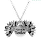Charm Openable Sunflower Double Lettering Pendant Flower Necklace