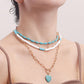 Jewelry bohemian soft pottery turquoise love pendant necklace female marine niche design