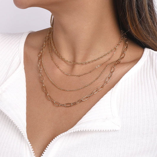 N1239 Necklace Simple Geometric Chain Necklace Personality Mix and Match Necklace Women