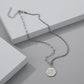 Dongdaemun jewelry personality cold Arabic letter coins stainless steel hipster necklace