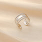 Stylish and high-end cold stainless steel opening simple geometric lines adjustable ring