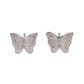 Fashion Pressed Sand Butterfly Stud Earrings Double Metal Three-dimensional Animal Earrings Chunna Jewelry