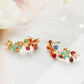 525 Butterfly Love Flower Fashion Temperament Earrings Half Circle Flower Earrings Butterfly Petal Ear Jewelry