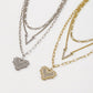 N1174 Exaggerated stacked geometric heart necklace imitation pearl rhinestone micro-inlaid V-shaped hip-hop punk necklace