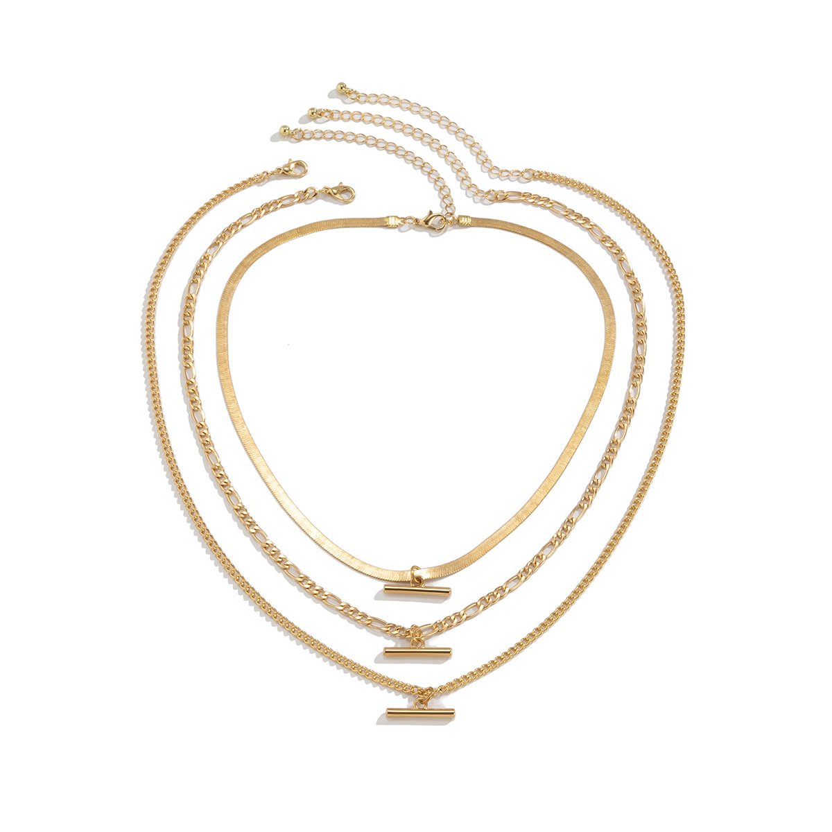 Hip-hop Retro Snake Bone Chain Clavicle Necklace Female Simple Geometric Metal One-word Stick Necklace