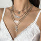 Metal Round Number Pendant Necklace Hip Hop Retro Diamond-studded Alphabet Clavicle Chain Necklace