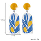 Ins holiday leaf earrings small fresh 3D printing oil painting acrylic earrings personality versatile