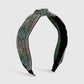 F443 Fashion Ethnic Embroidered Headband Retro Trendy Knotted Geometric Headband Exaggerated Colorful Hair Accessories