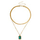 Jewelry Snake Bone Double-layer Gemstone Pendant Clavicle Chain Female Niche Retro Design Feeling Cold Necklace