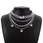 N1448 Punk hip-hop mix-and-match necklace exaggerated multi-layered necklace with butterfly micro-inlaid heavy industry necklace