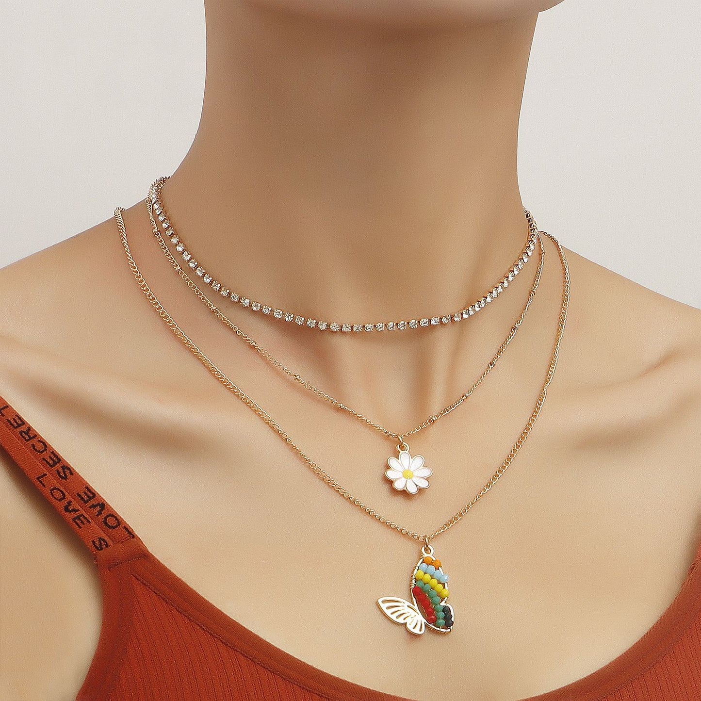 Jewelry Simple Fashion Geometric Multilayer Sweater Chain Necklace Female Personality Versatile Trend Necklace