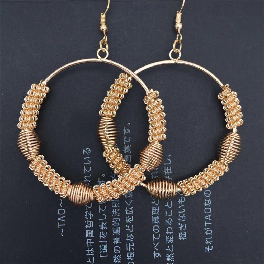 Exaggerated personality hollow single-ring bamboo spring large hoop earrings versatile hoop earrings earrings for women