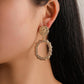 Personalized Geometric Frosted Stud Earrings Exaggerated Circle Embossed Ladies Earrings