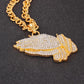 Hip-hop Hiphop prayer palm studded diamond necklace tide brand hip-hop jewelry